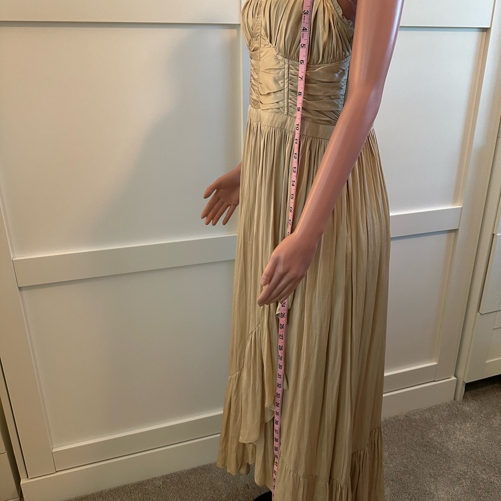 NWT Ramy Brook Beige Ruffled Maxi Dress - Picture 8 of 14